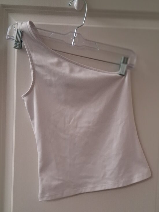 Divided Tops - H&M Divided Women's White  One Shoulder Tank Top SZ XS